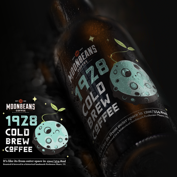 Cold brew label with the title 'Design suggestion for Cold Brew Coffee'