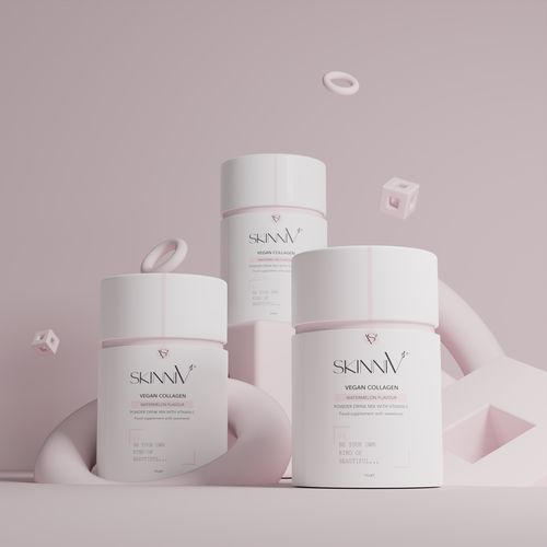 3D rendering design with the title 'Render of tube packaging using provided labels'