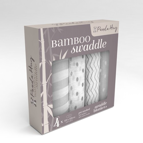 Bamboo design with the title 'package design for bamboo swaddle blankets'