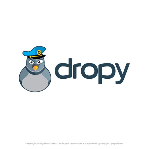 Mascot brand with the title 'Dropy, new drop-shipping system that will rock your online store !'