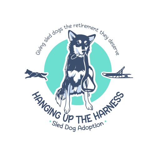 Dog logo with the title 'Sled Dog Logo'