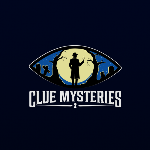 Gothic design with the title 'Clue Mysteries'
