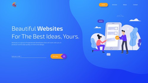 Development website with the title 'Website concept of Serenyty - Development team'