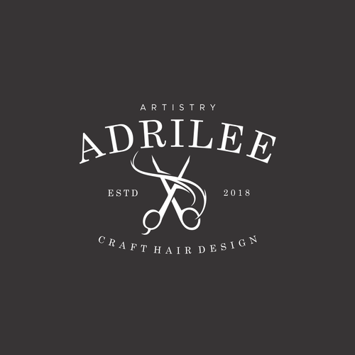 Haircut logo with the title 'Emblem logo for Adrilee '