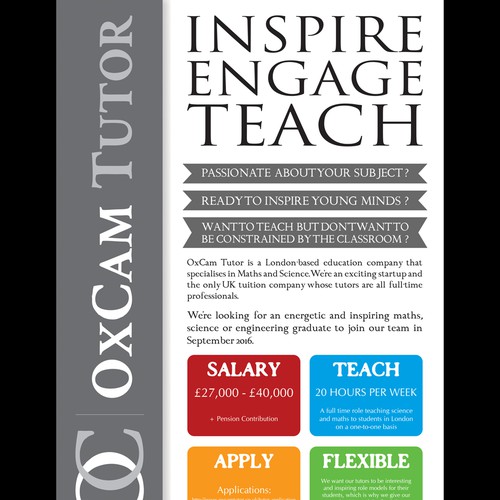 Teacher design with the title 'Flyer for a Tutor Industry'