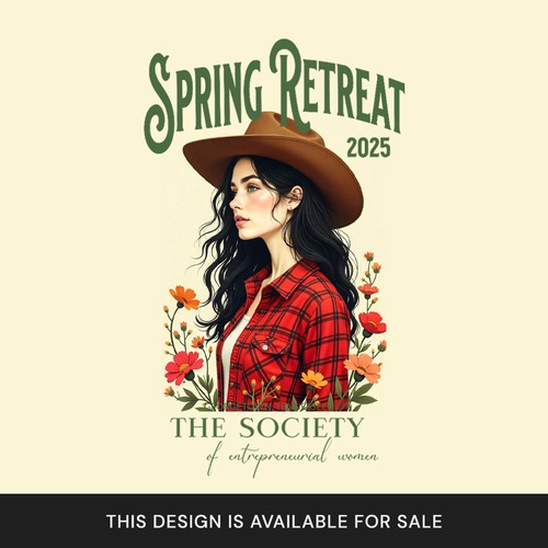 Feminine t-shirt with the title 'Vintage Cowgirl Wildflower Illustration – Southern Western Cottagecore Shirt Design (This Design Is Available For Sale)'