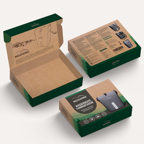 Mountain design with the title 'logo and packaging'