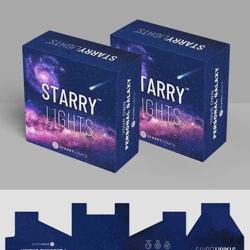 Galaxy design with the title 'Box design '