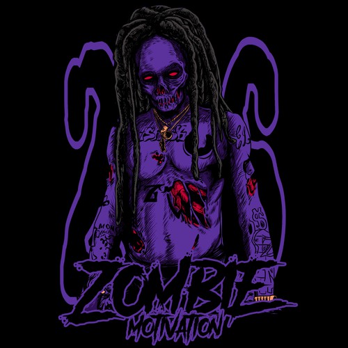 Horror t-shirt with the title 'zombie'