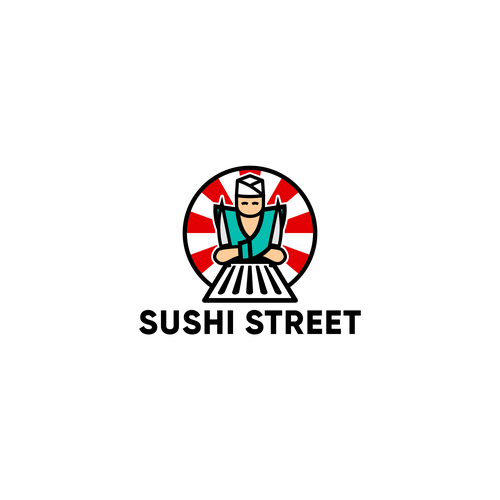 Cooking design with the title 'Sushi Street logo'