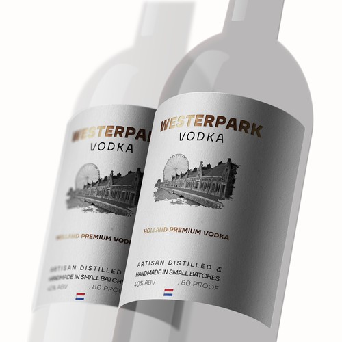 Mockup label with the title 'Vodka Bottle Label Design'