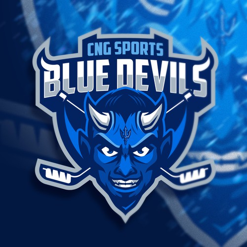 Neon blue safari logo with the title 'CNG Sports Blue Devils'