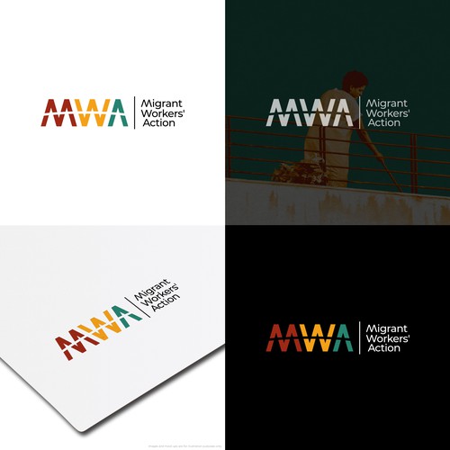 Guide design with the title 'Logo and brand guide for Migrant Workers’ Action'