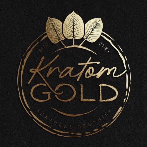 Metallic design with the title 'Logo design for natural organic leaf product'