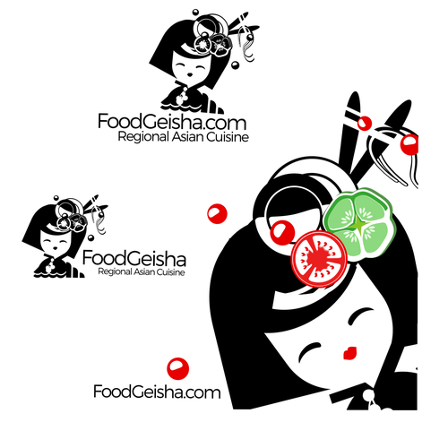 Asian food logo with the title 'Friendly concept for Asian restaurant chain'
