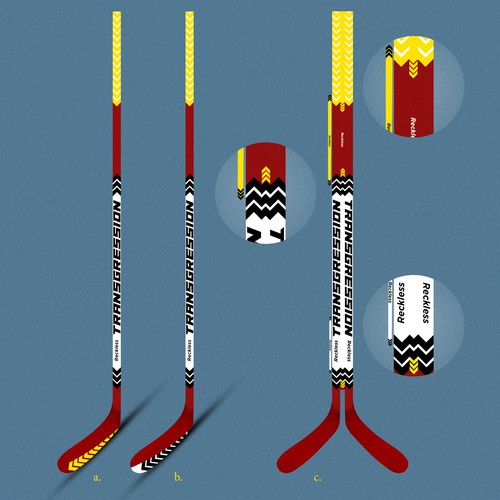 Stick design with the title 'Hockey's stick graphic idea'