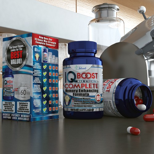 Fresh packaging with the title 'Label & Box design with renders'