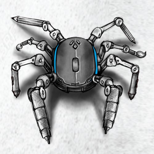 Pen design with the title 'robot illustration'