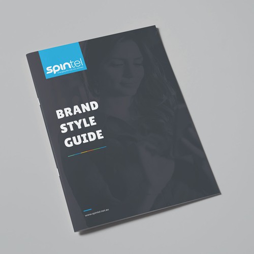 Style guide design with the title 'Brand Guide for Telecom service provider'