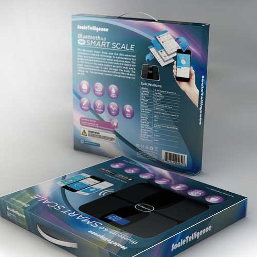Blue packaging with the title 'Smart Scale Packaging Box'