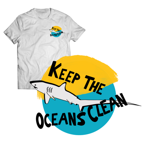 Environment t-shirt with the title 'Keep the oceans clean- T shirt illustration'