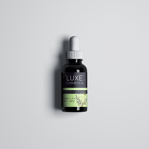 Serum packaging with the title 'Cosmetics Bottle'