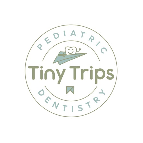 Design with the title 'Tiny Trips  pediatric dentistry'