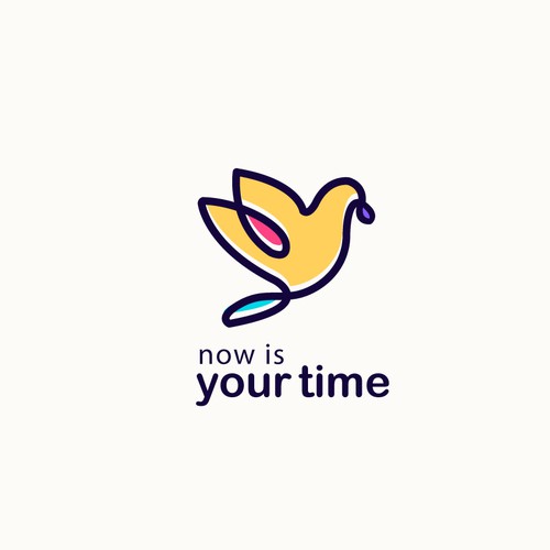 Multicolor logo with the title 'Flying bird'