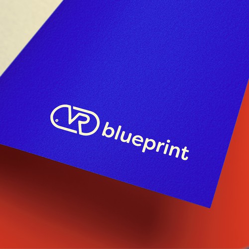 Cobalt blue logo with the title 'VR Blueprint - LOGO'