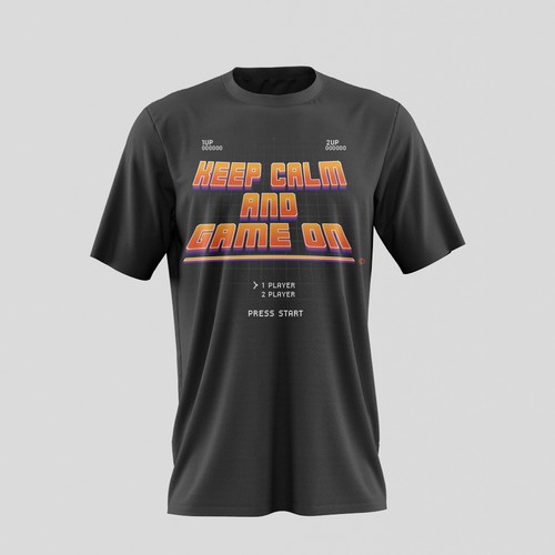 Arcade design with the title 'T-shirt design'
