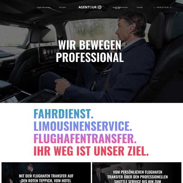 Branding website with the title 'Luxury Chauffeurservice'