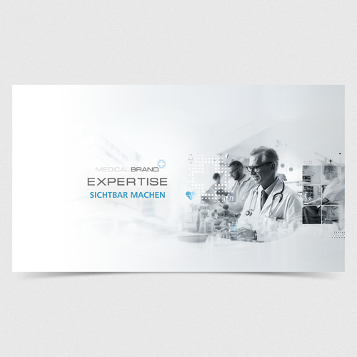 Hospital design with the title 'YouTube Cover for Marketing Consultant'