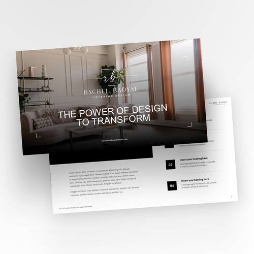 Presentation design with the title 'Presentation Deck for new interior design business'