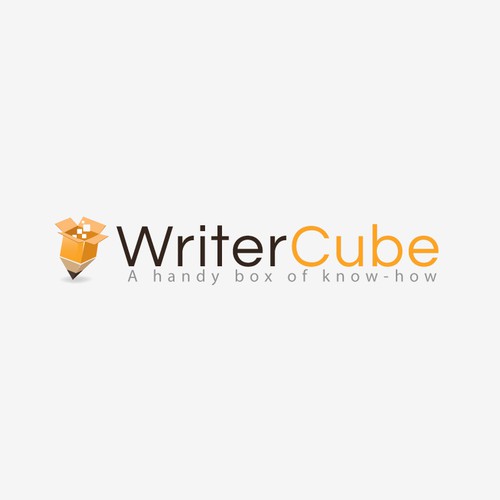 Writing logo with the title 'Help WriterCube with a new logo'