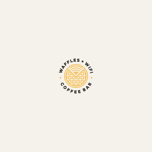 Wi-Fi logo with the title 'Design Logo Waffles + Wifi  '