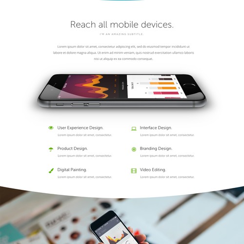 Site design with the title 'Ethos Studio Landing Page'