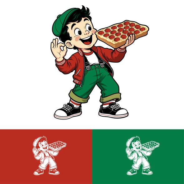 Pizzeria design with the title 'Papa Romano's Mascot '