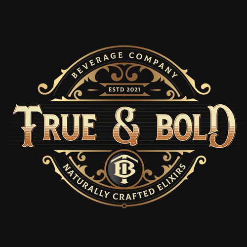 Beverage brand with the title 'True & Bold'