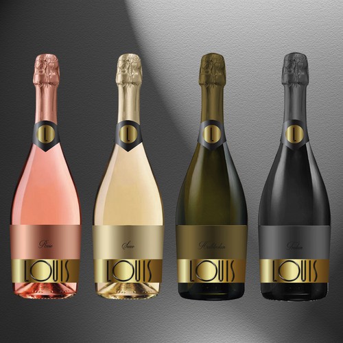Eye-catching label with the title 'Labels for sparkling wine'