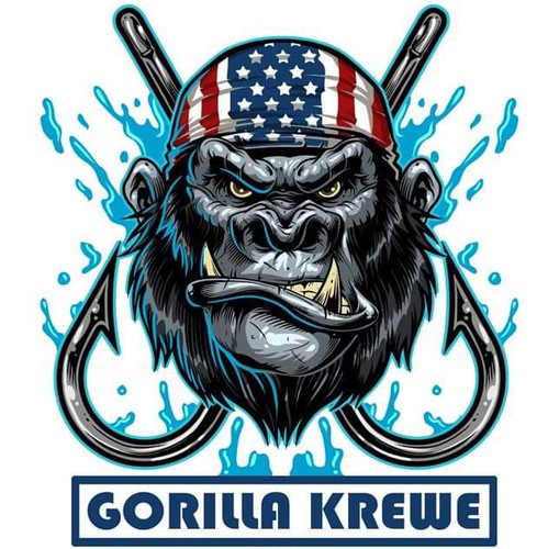 Fashion t-shirt with the title 'Gorilla krewe tshirr and logo design'