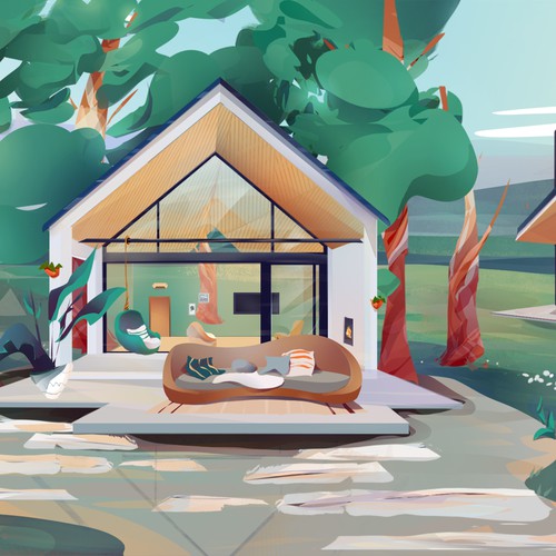 Concept illustration with the title 'Architectural Illustration Concept art'