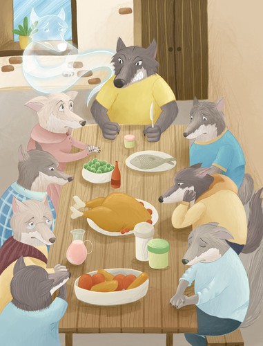 Animal character artwork with the title 'Illustration for children`s book'