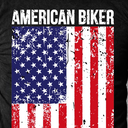 Detailed t-shirt with the title 'Design For An American Biker'
