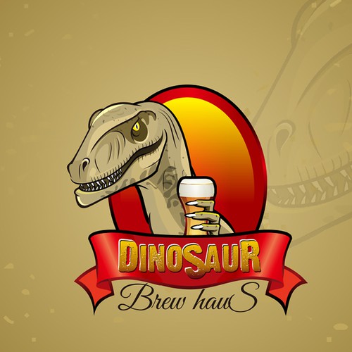 Dinosaur artwork with the title 'Dinosaur Mascot for restaurant logo'