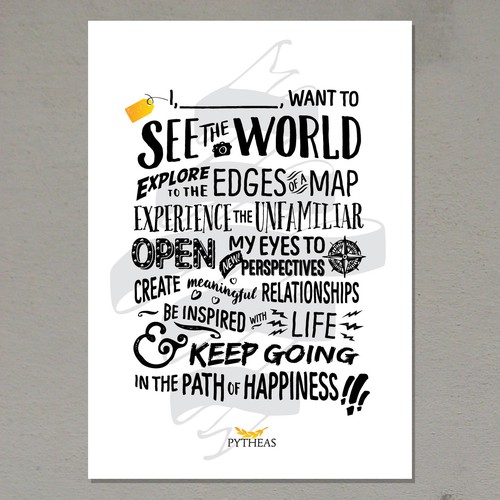 Typographic design with the title 'Travel poster'