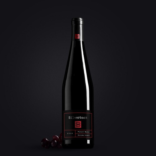 Minimalist label with the title 'Silverback Wine Label'