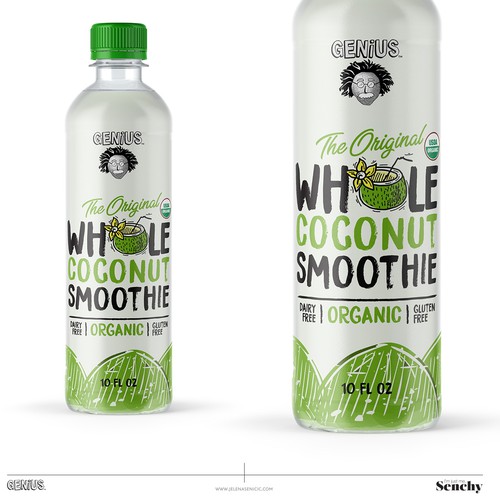 Beverage packaging with the title 'Packaging design'