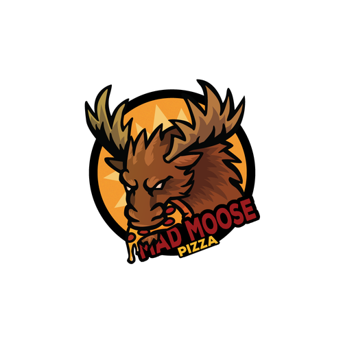 Moose logo with the title 'Logo for Mad Moose Pizza'
