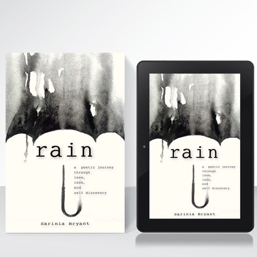 Watercolor book cover with the title 'Poetry book cover'