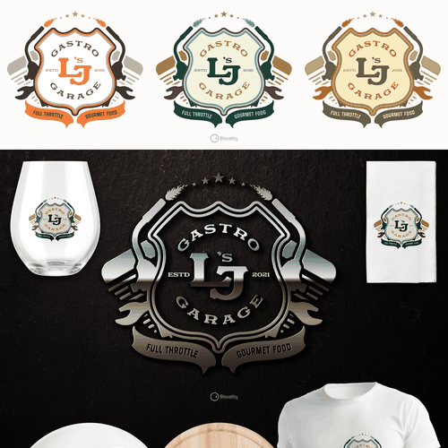 Garage logo with the title 'LJs Gastro Garage'